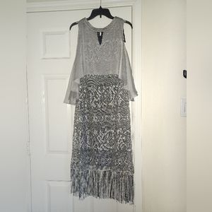 SLNY silver and black dress (like new)